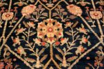 Detail Of Oversized Navy Blue Antique Indian Agra Rug 71249 by Nazmiyal Antique Rugs