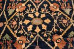 Det ailed Of Oversized Navy Blue Antique Indian Agra Rug 71249 by Nazmiyal Antique Rugs