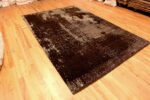 Side Of Textured Brown Modern Transitional Area Rug 60974 by Nazmiyal Antique Rugs