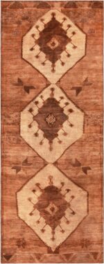 Bold Primitive Design Vintage Turkish Kars Gallery Size Signed Rug 72286 by Nazmiyal Antique Rugs