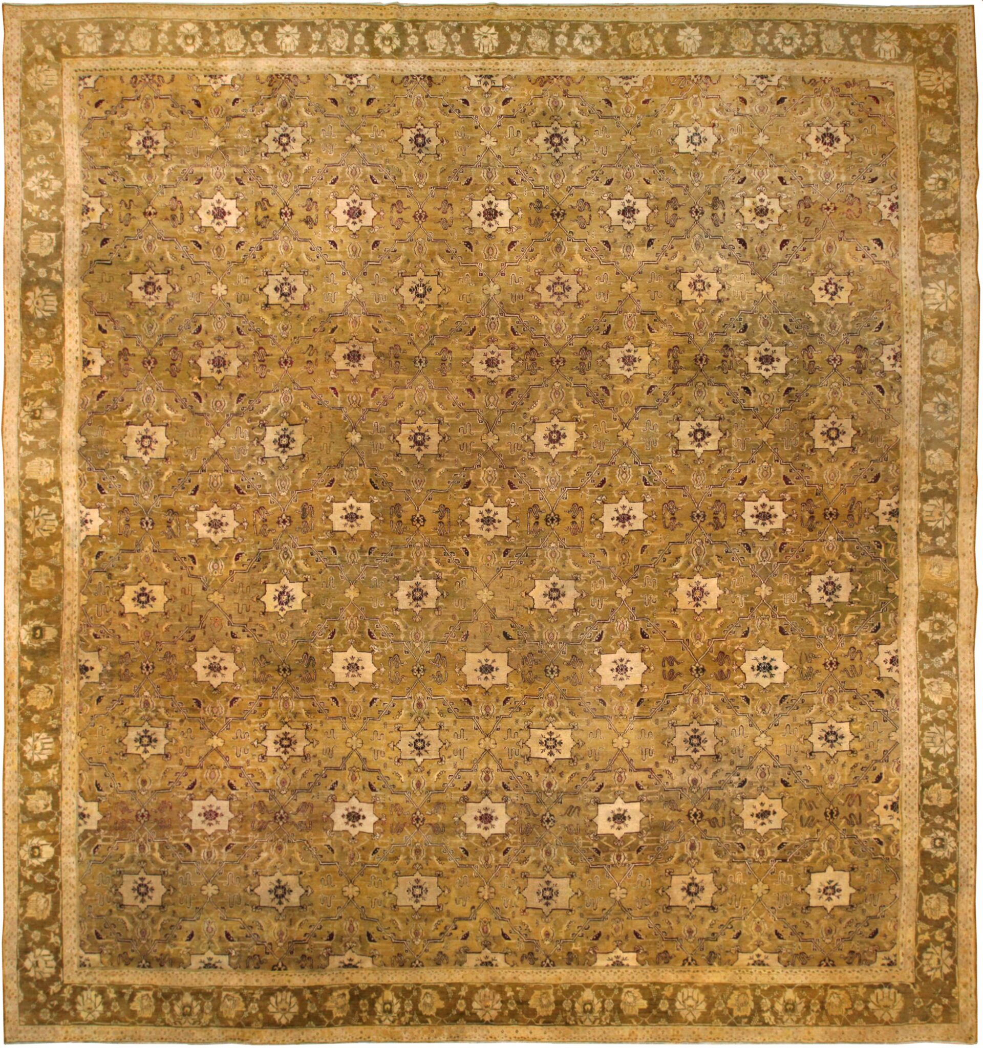 Idian Rugs Large Antique Indian Agra Rug 72239 by Nazmiyal Antique Rugs
