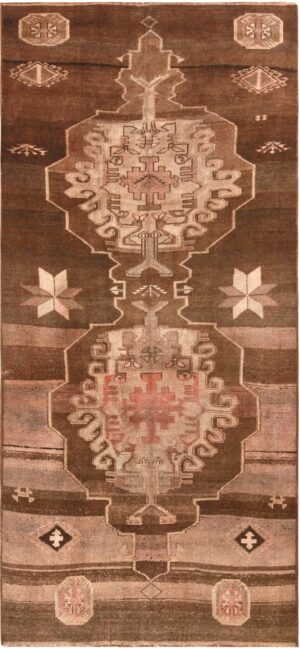 Oriental Geometric Vintage Turkish Kars Gallery Size Rug 72303 by Nazmiyal Antique Rugs