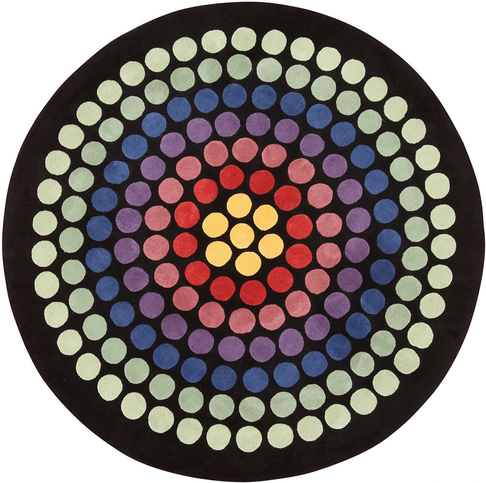 Vintage Round Scandinavian Verner Panton Polka Dot Rug #71116 Vintage Round Scandinavian Verner Panton Polka Dot Rug by Nazmiyal Antique Rugs