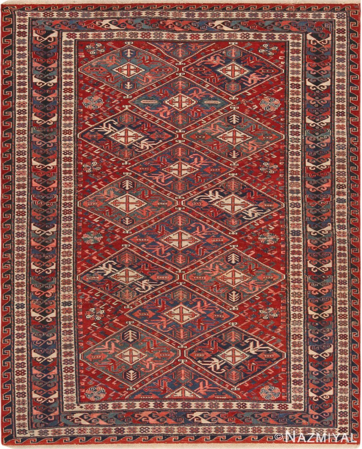 Antique Caucasian Soumak Rug 72106 by Nazmiyal Antique Rugs