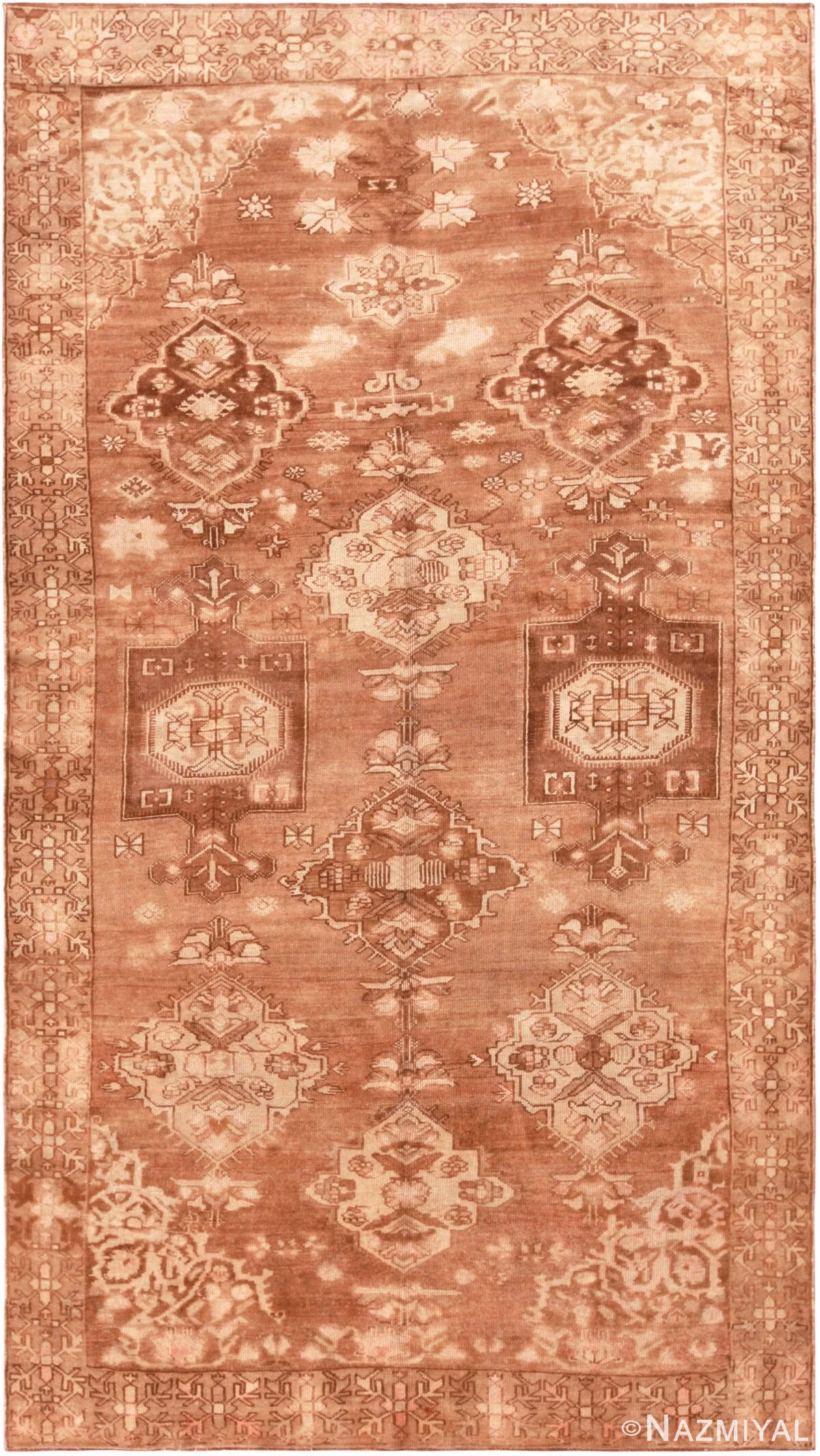 Brown Tones Primitive Oriental Vintage Kars Rug from Turkey 72283 by Nazmiyal Antique Rugs