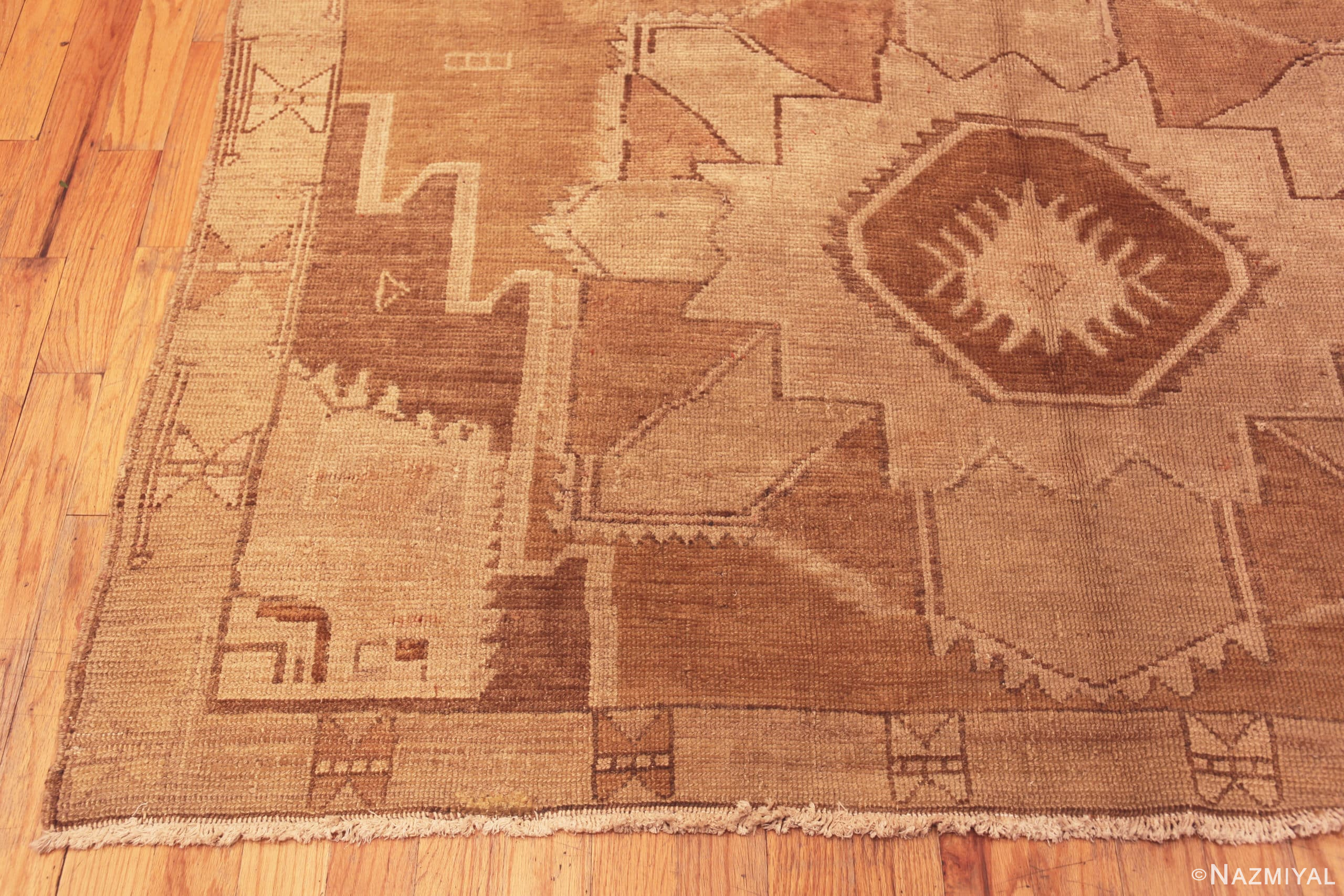 Corner Of Primitive Caucasian Motifs Vintage Kars Rug From Turkey 72290 by Nazmiyal Antique Rugs