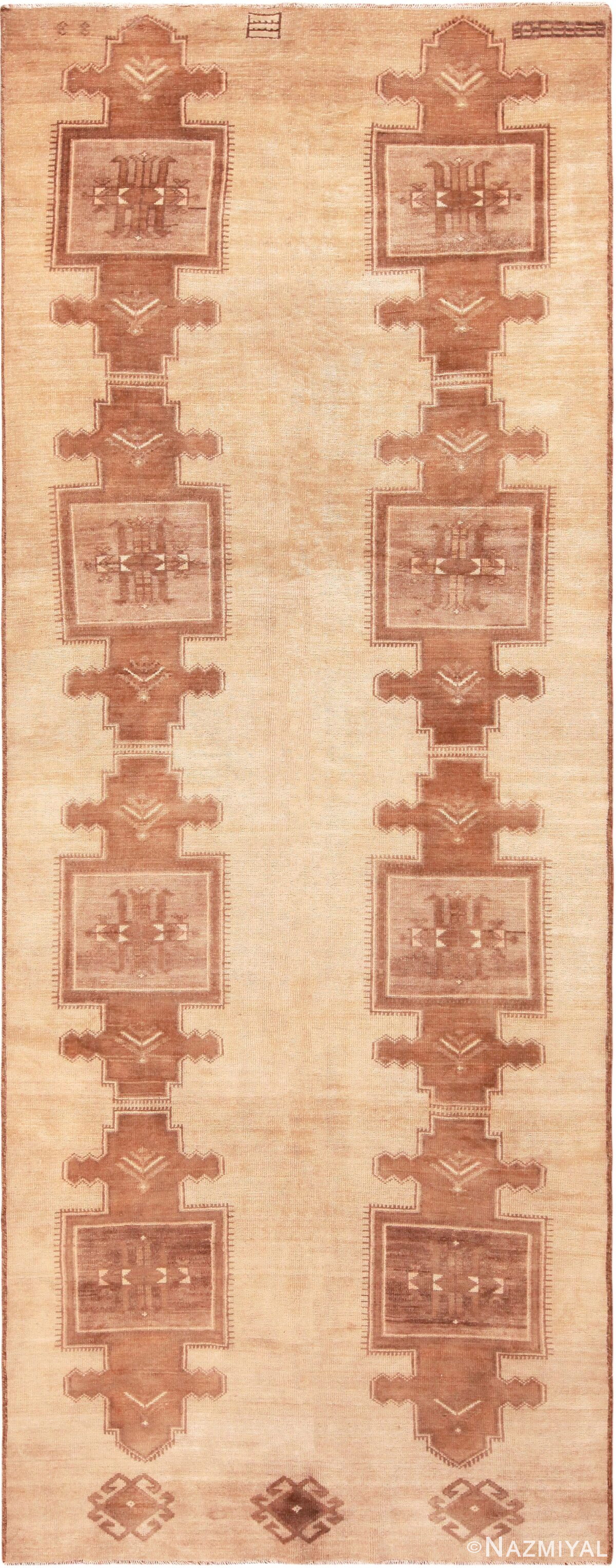 Gallery Size Primitive Geometric Vintage Turkish Kars Rug 72279 by Nazmiyal Antique Rugs