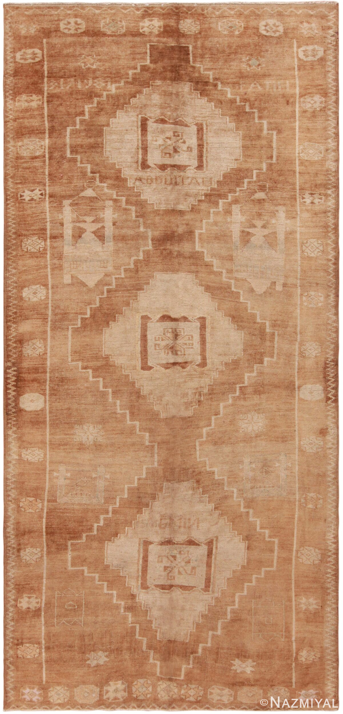 Long And Narrow Geometric Caucasian Style Turkish Kars Vintage Rug 72295 by Nazmiyal Antique Rugs