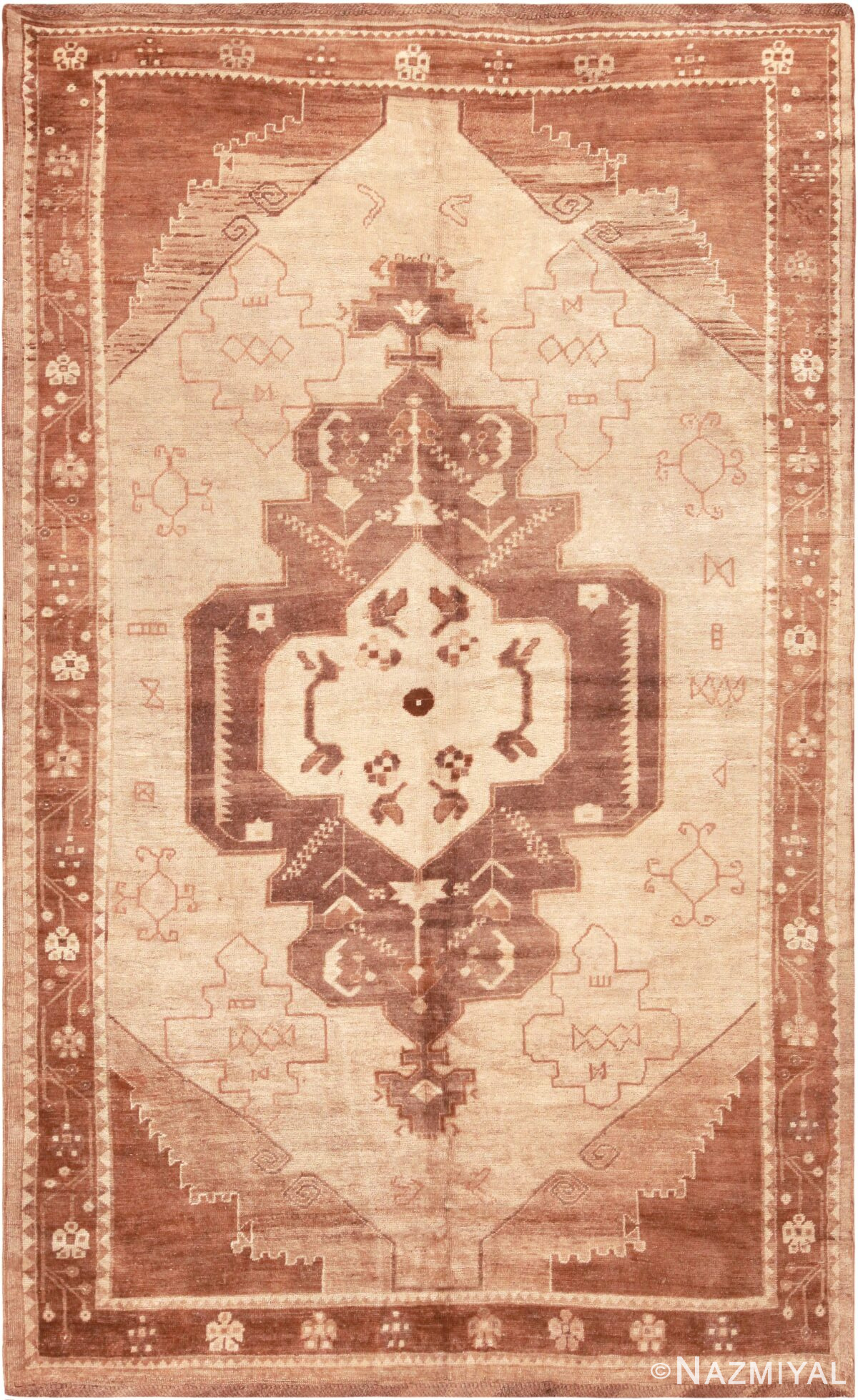 Oriental Design Geometric Vintage Turkish Rugs 72296 by Nazmiyal Antique Rugs