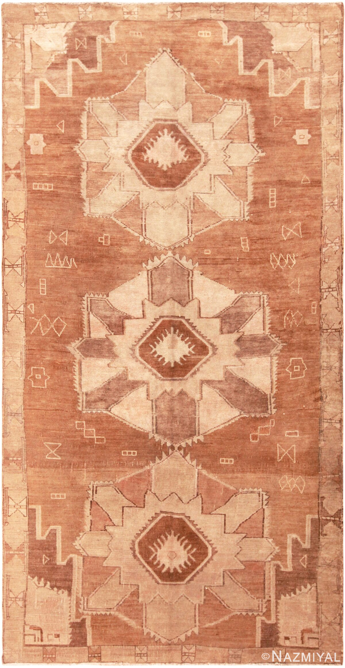Primitive Caucasian Motifs Vintage Kars Rug From Turkey 72290 by Nazmiyal Antique Rugs