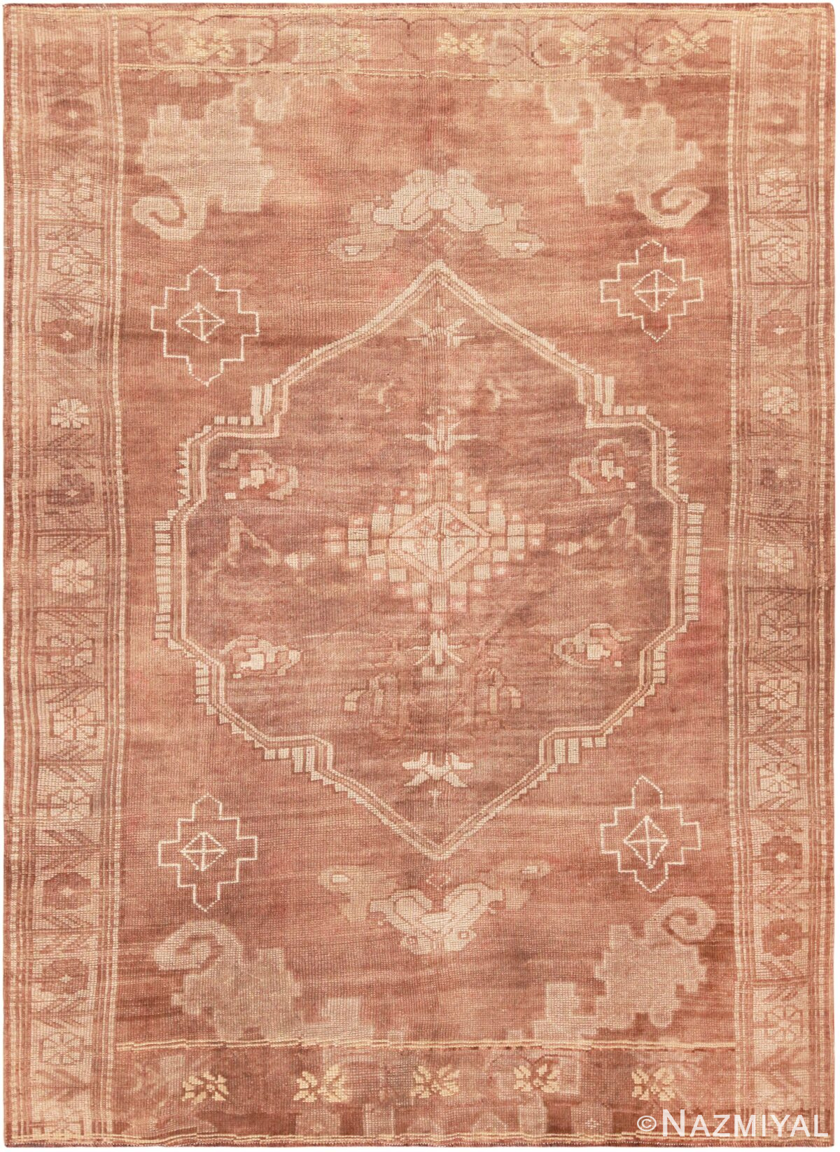 Vintage Turkish Kars Geometric Medallion Rug 72297 by Nazmiyal Antique Rugs