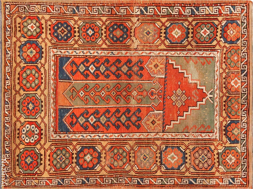 Antique Konya Turkish Islamic Prayer Deign Rug Antique Konya Turkish Islamic Prayer Deign Rug #71787 by Nazmiyal Rugs