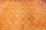 Detail Of Geometric Antique Spanish Rust Color Area Rug 71247 by Nazmiyal Antique Rugs