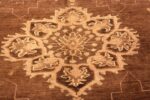 Detail Of Oriental Design Brown Vintage Turkish Kars Rug 72302 by Nazmiyal Antique Rugs