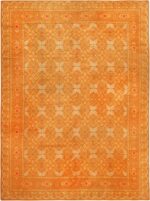 Geometric Antique Spanish Rust Color Area Rug 71247 by Nazmiyal Antique Rugs