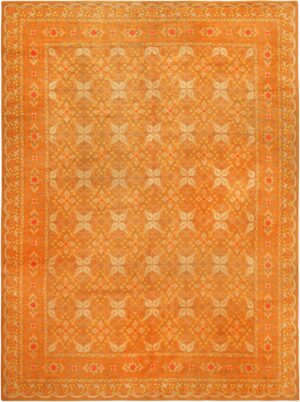 Geometric Antique Spanish Rust Color Area Rug 71247 by Nazmiyal Antique Rugs