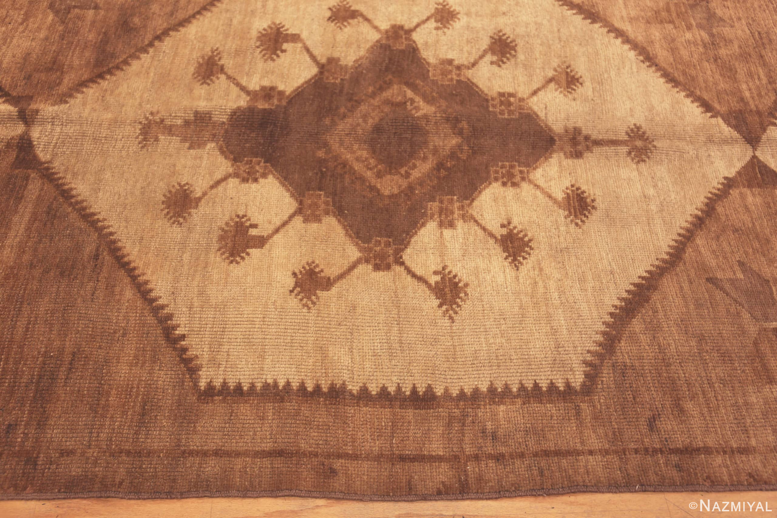Border Of Nomadic Design Signed Vintage Turkish Kars Gallery Size Rug 72293 by Nazmiyal Antique Rugs