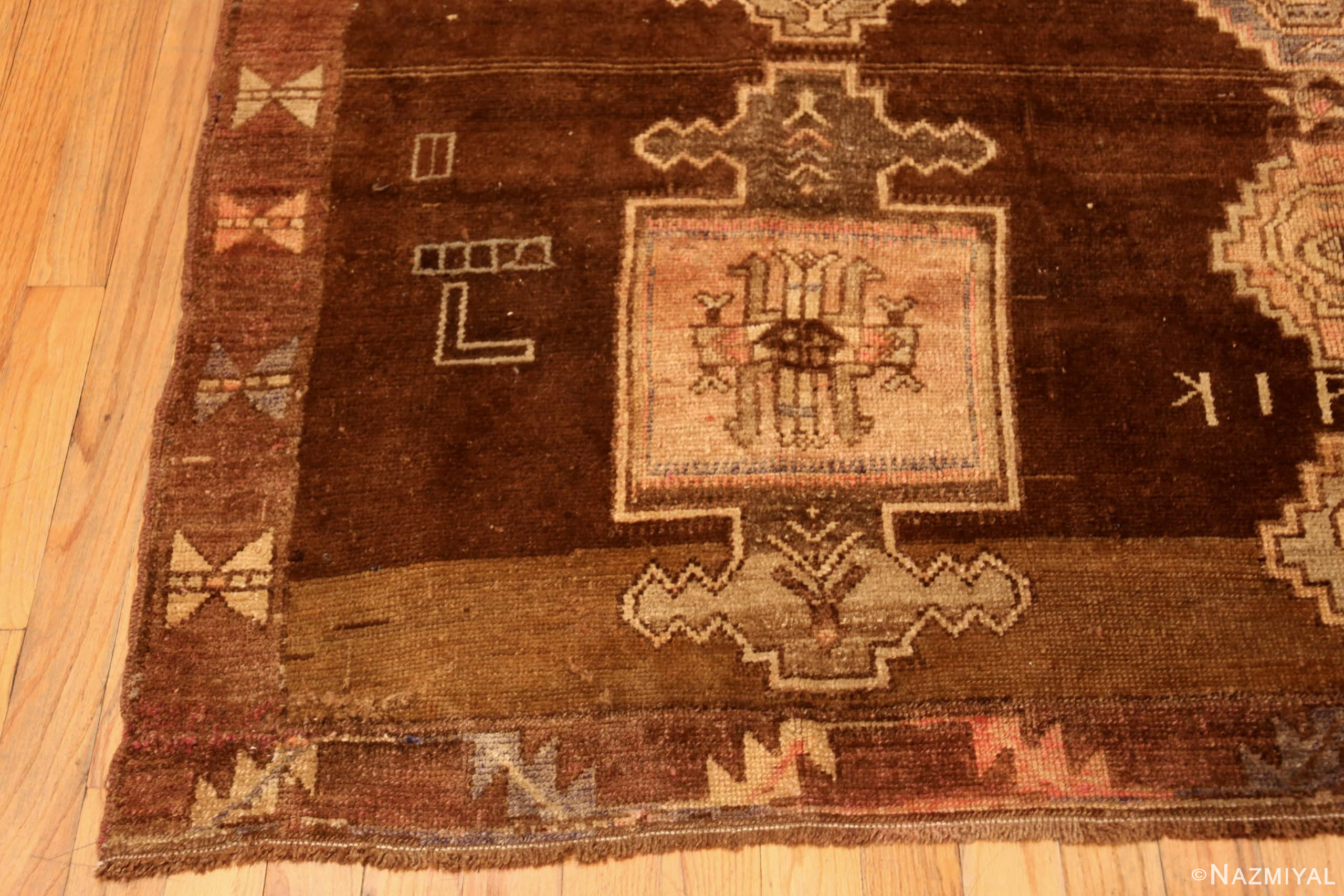 Corner Of Oriental Vintage Turkish Kars Signed Rug 72288 by Nazmiyal Antique Rugs