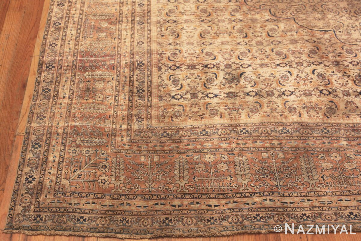 Silk Large Antique Persian Tabriz Rug 71986 by Nazmiyal