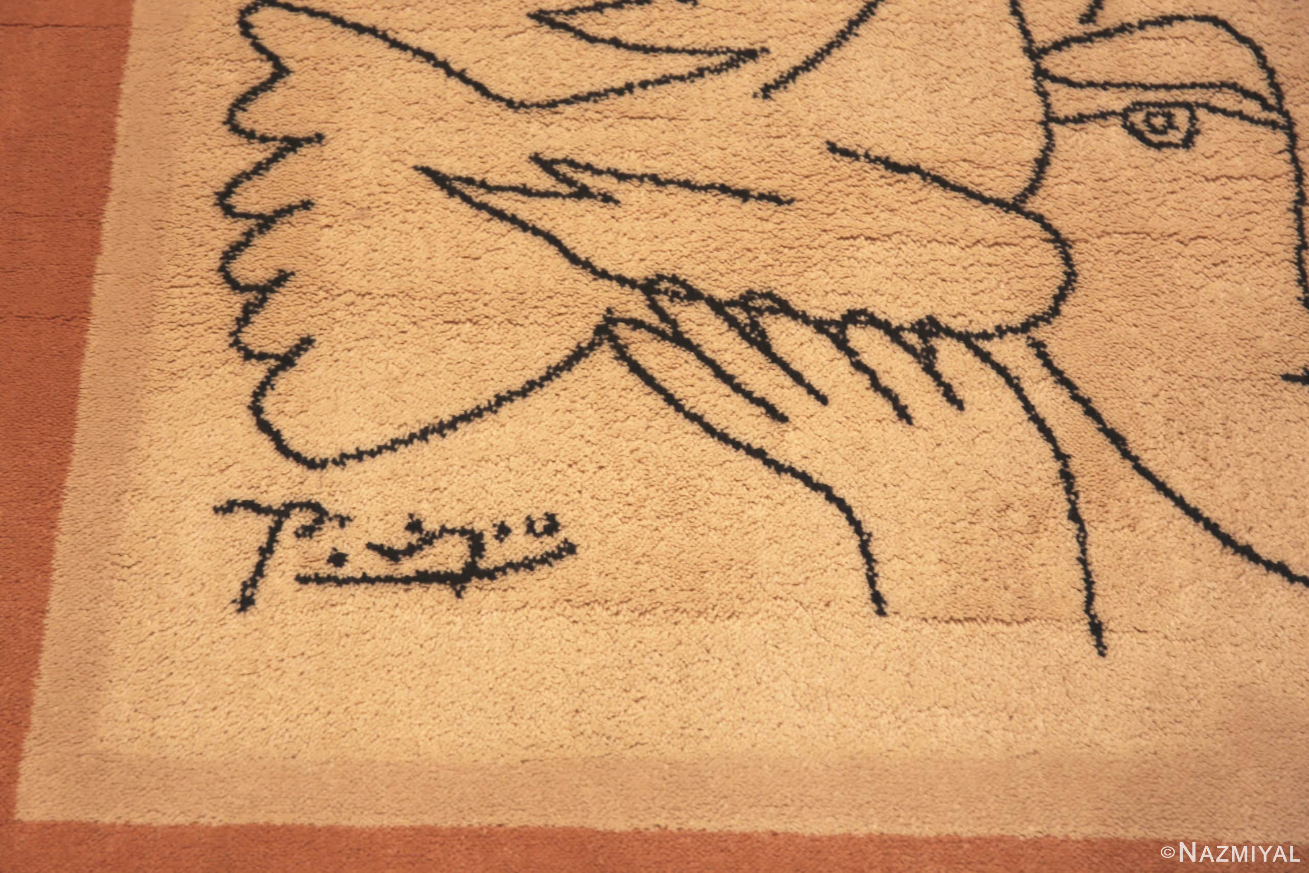 Details Of Coral Vintage Peace And Joy Rug By Picasso 72325 by Nazmiyal Antique Rugs