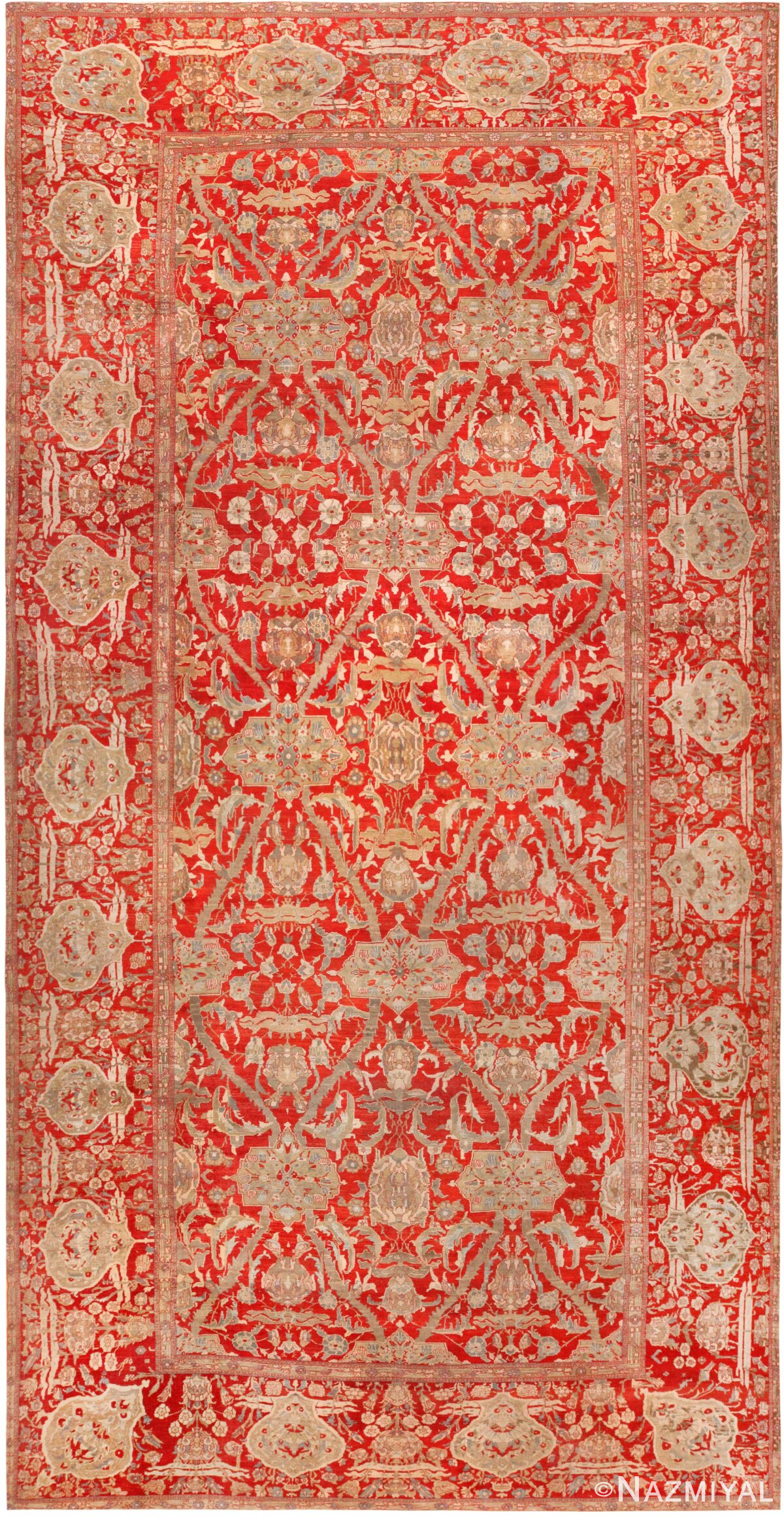 Impressive Oversized Antique Persian Ziegler Sultanabad Rug 72255 by Nazmiyal Antique Rugs