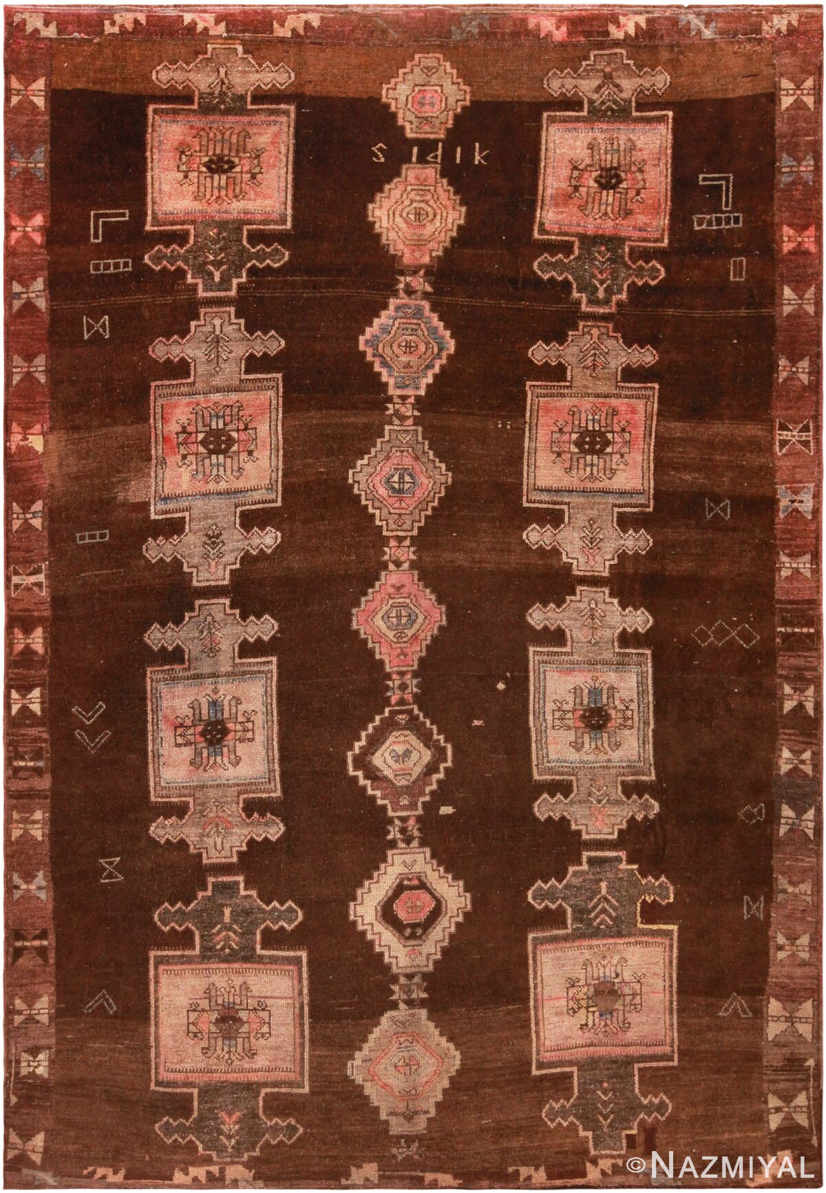 Oriental Vintage Turkish Kars Signed Rug 72288 by Nazmiyal Antique Rugs
