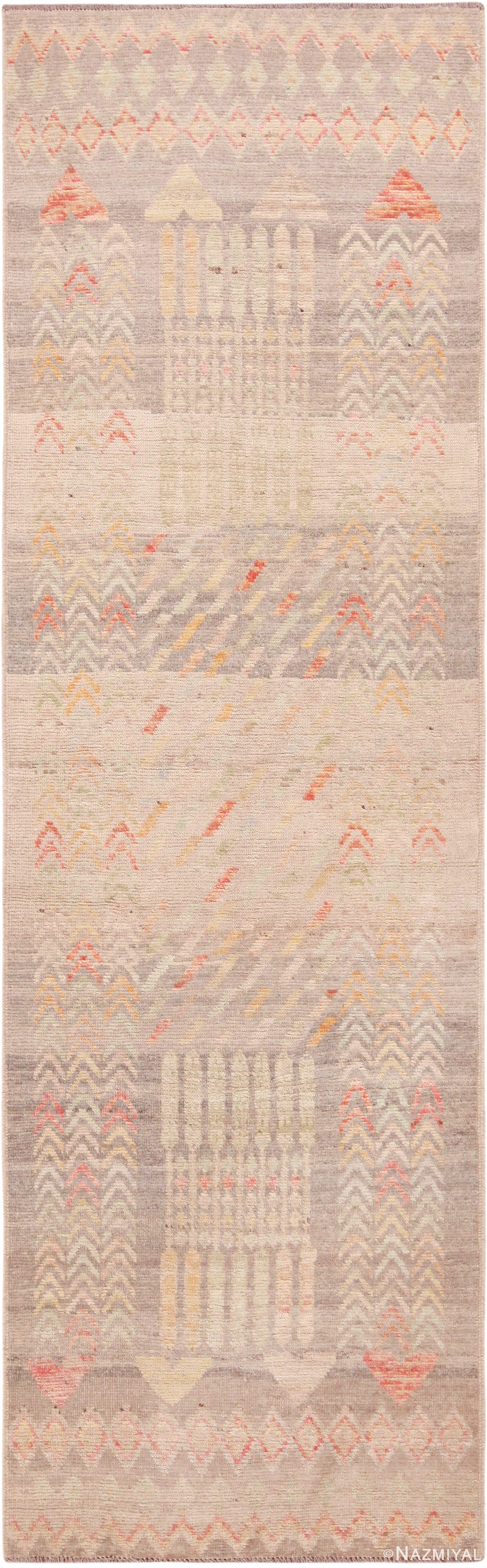 Primitive Motif Modern Minimalist Runner Rug 72267 by Nazmiyal Antique Rugs