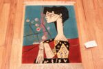 Whole View Of Artistic Vintage Scandinavian Picasso Jacqueline With Flowers Rug 72314 By Nazmiyal Antique Rugs