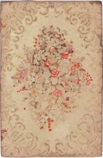 Floral Antique American Hooked Rug 72414 by Nazmiyal Antique Rugs