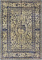 Blue Antique Balkan Embroidery Textile 72402 by Nazmiyal Antique Rugs