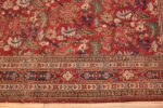 Border Of Small Scatter Size Red Antique Persian Kerman Rug 72409 by Nazmiyal Antique Rugs