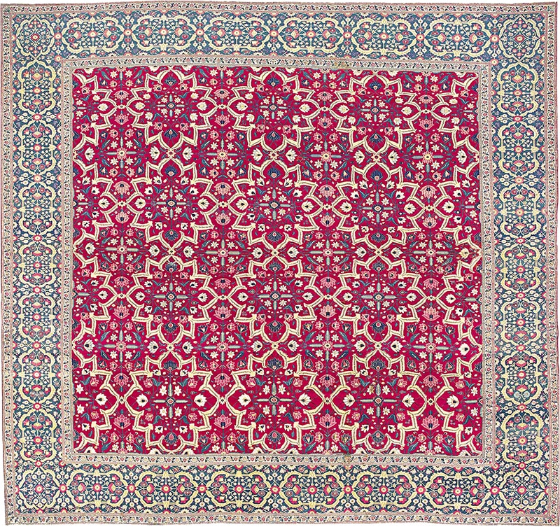 Christie's Vanderbilt Mughal Millefleurs Star-Lattice Carpet - 3rd Most Expensive Rug in The World Christie's Vanderbilt Mughal Millefleurs Star-Lattice Carpet - 3rd Most Expensive Rug in The World - Nazmiyal