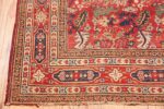 Corner Of Small Scatter Size Red Antique Persian Kerman Rug 72409 by Nazmiyal Antique Rugs