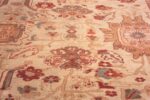 Detail Of Oversized Luxurious Ivory Antique Persian Ziegler Sultanabad Rug 72353 by Nazmiyal Antique Rugs