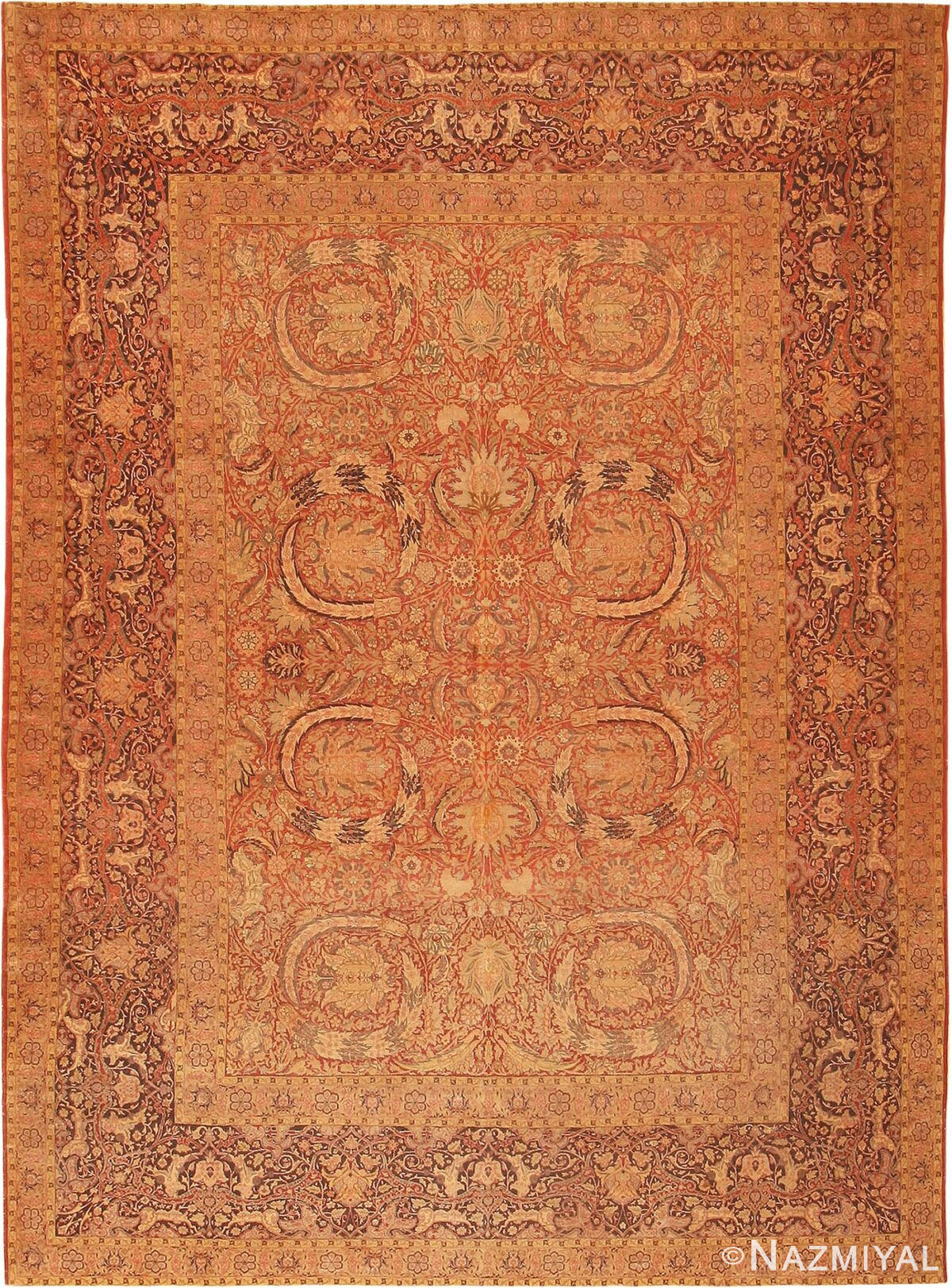 Fine Rustic and Beautiful Antique Turkish Hereke Rug 72416 by Nazmiyal Antique Rugs