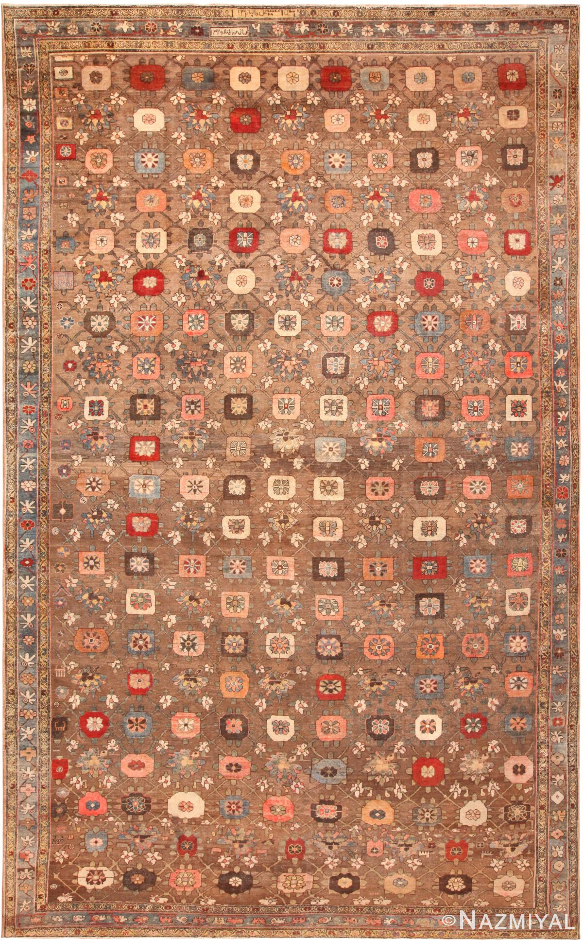 Dated Large Antique Persian Bakshaish Rug 72200 by Nazmiyal Antique Rugs