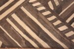 Back Of Modern Primitive Brown And Cream Flat Woven Kilim 11434 by Nazmiyal Antique Rugs