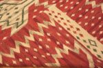 Back Of Red Geometric Mid Century Modern Inspired Swedish Design Kilim Rug 72495 by Nazmiyal Antique Rugs