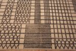Border Of Tribal Motifs Geometric Modern Brown And Cream Rug 11462 by Nazmiyal Antique Rugs