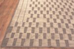 Corner Of Large Ivory Geometric Design Central Asian Rug 11814 by Nazmiyal Antique Rugs