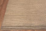 Corner Of Trending Contemporary Modern Geometric Cream Tones Area Rug 11450 by Nazmiyal Antique Rugs
