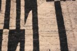Detail Of Abstract Design Black And Ivory Modern Area Rug 11565 by Nazmiyal Collection