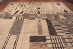 Detail Of Large Primitive Motifs Modern Folk Art Area Rug 11869 by Nazmiyal Collection