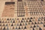 Detail Of Large Primitive Motifs Modern Folk Art Area Rug 11869 by Nazmiyal Collection