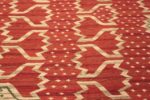 Details Of Red Geometric Mid Century Modern Inspired Swedish Design Kilim Rug 72495 by Nazmiyal Antique Rugs