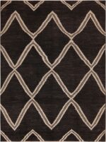 Diamond Design Black and White Modern Rug 11394 by Nazmiyal Antique Rugs