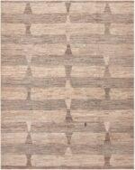 Geometrically Designed Brown Tones Modern Central Asian Rug 11509 by Nazmiyal Antique Rugs