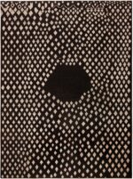 Large Black and White Tribal Diamond Design Modern Medallion Area Rug 11751 by Nazmiyal Antique Rugs