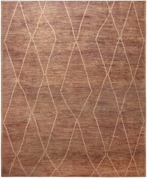 Large Brown Tribal Moroccan Style Contemporary Area Rug 11743 by Nazmiyal Antique Rugs