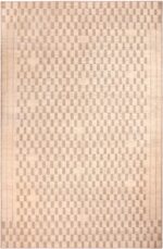 Large Ivory Geometric Design Central Asian Rug 11814 by Nazmiyal Antique Rugs